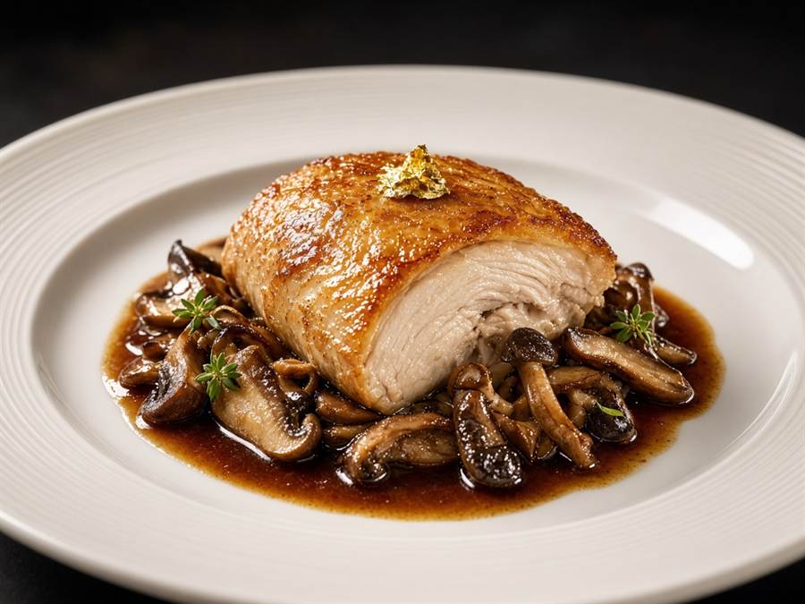 Assiette signature volaille et champignons